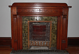Restored fireplace mantle